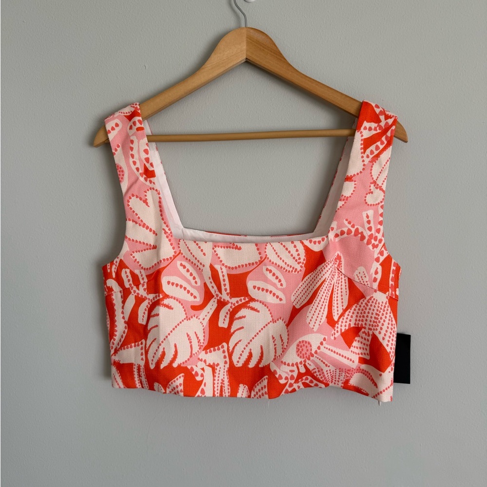 NWT Lulu's Tropical Leaf Print Crop Top